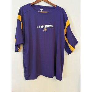 Los Angeles Lakers Shirt Men's 2XL‎ Purple Short Sleeve Dri-Fit NBA